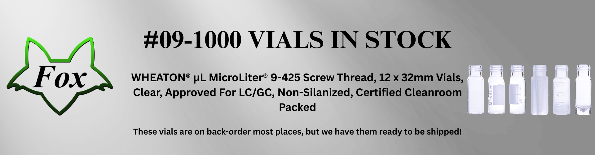 Vials in stock